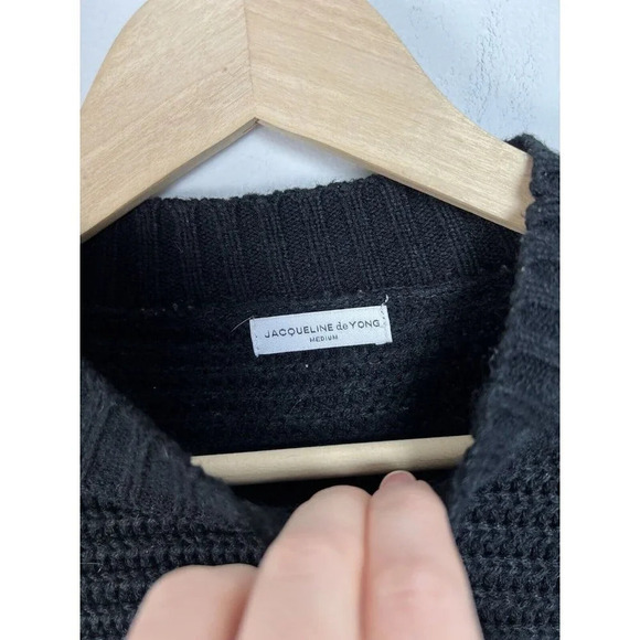 Jacqueline de Young Black Joycrave Long Sleeve Pullover Size Medium Acrylic Wms - Picture 4 of 6